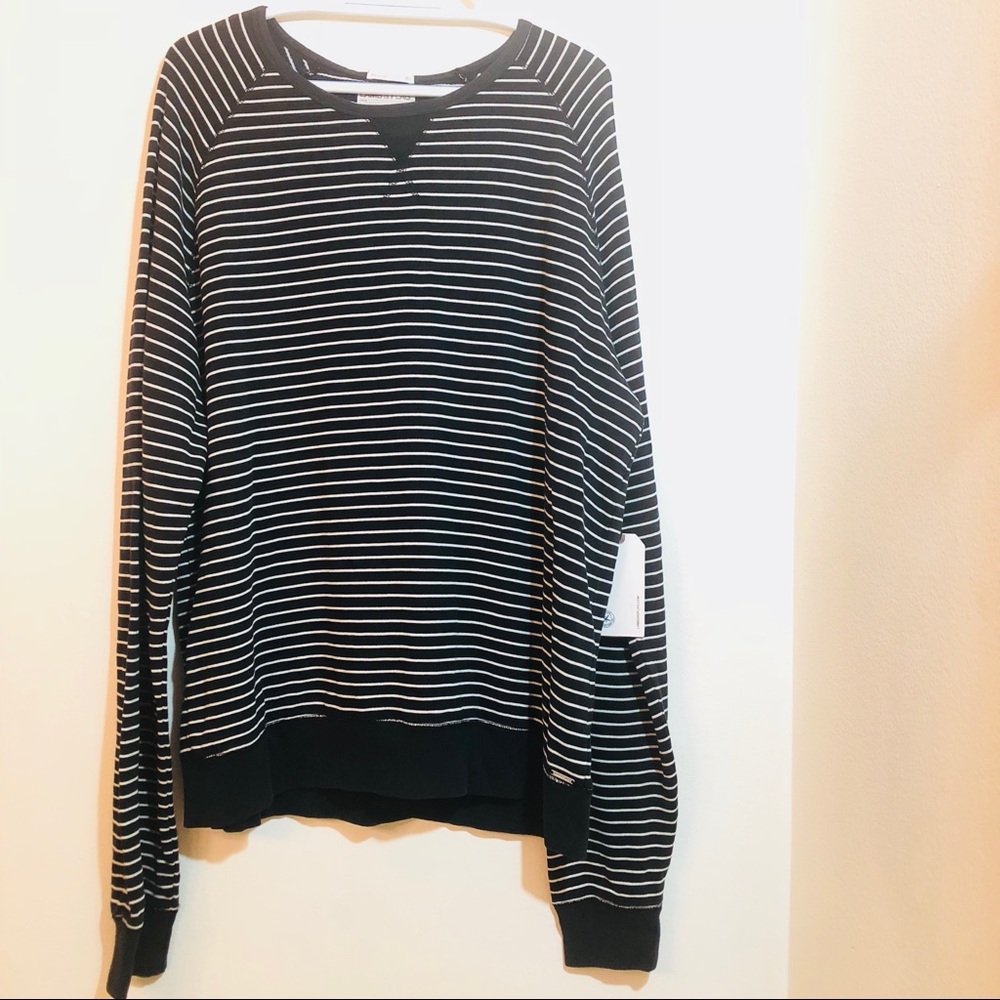 Black and white stripped long sleeve Lamb & Flag